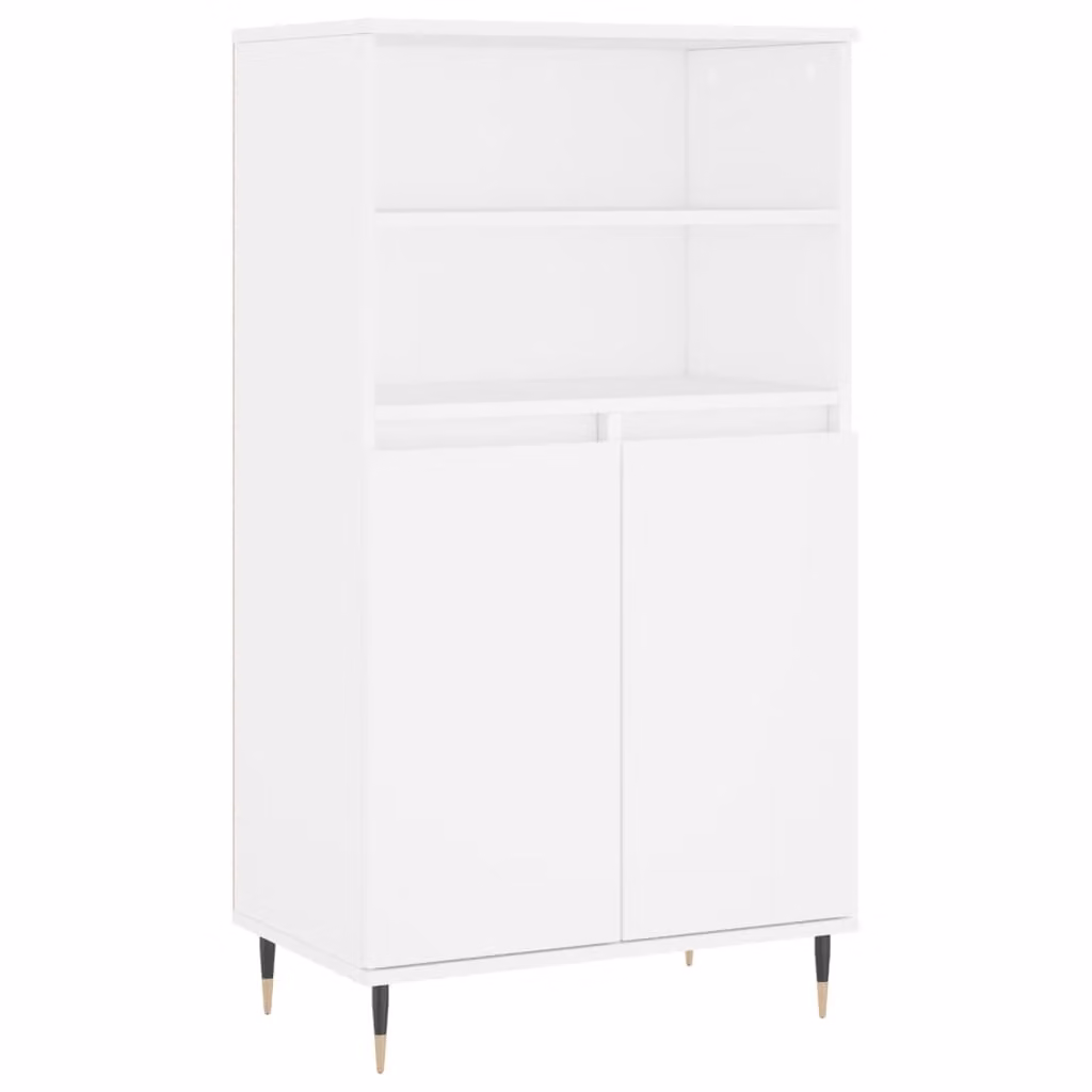 Credenza Alta Bianca 60x36x110 cm in Legno Multistrato