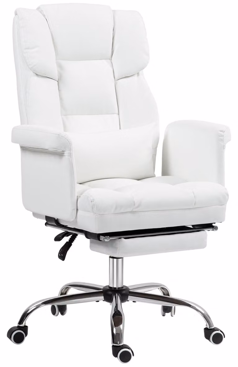 Sedia da ufficio ergonomica - Sedia da ufficio con poggiapiedi - Sedia da ufficio - Sedia da lavoro - Sedia operativa - Bianca