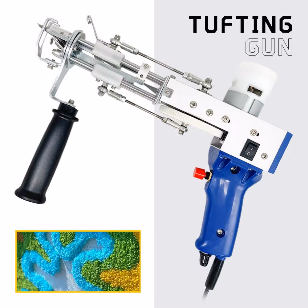 Pistola per applicare fibra sintetica elettrica - 2-in-1, taglia e applica a ciclo continuo - Potenza: 70 W - Materiale: metallo - Adatta per tappeti e opere d'arte