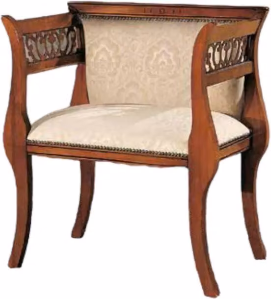 Poltrona imbottita in legno di faggio beige con braccioli Mobili 2G L: 69 cm, P: 43 cm, H: 78 cm – 4