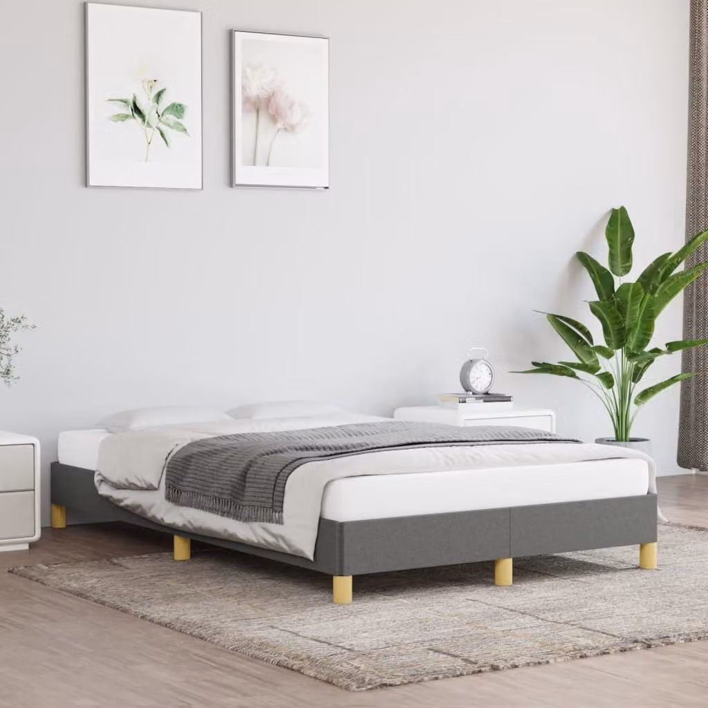 The Living Store Struttura letto grigio scuro 120x200 cm in tessuto