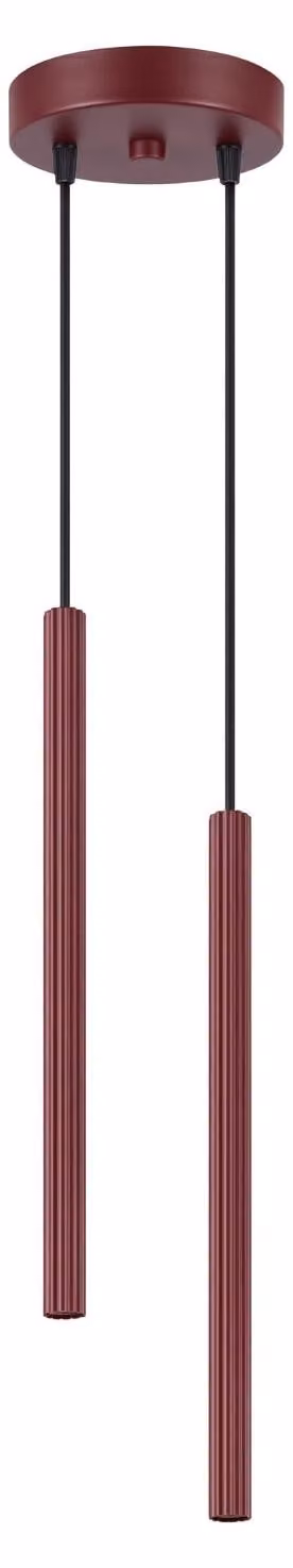 Lampada a sospensione ARCHE 2P bordeaux 2xG9 8W acciaio 118x15x15cm Sollux Lighting