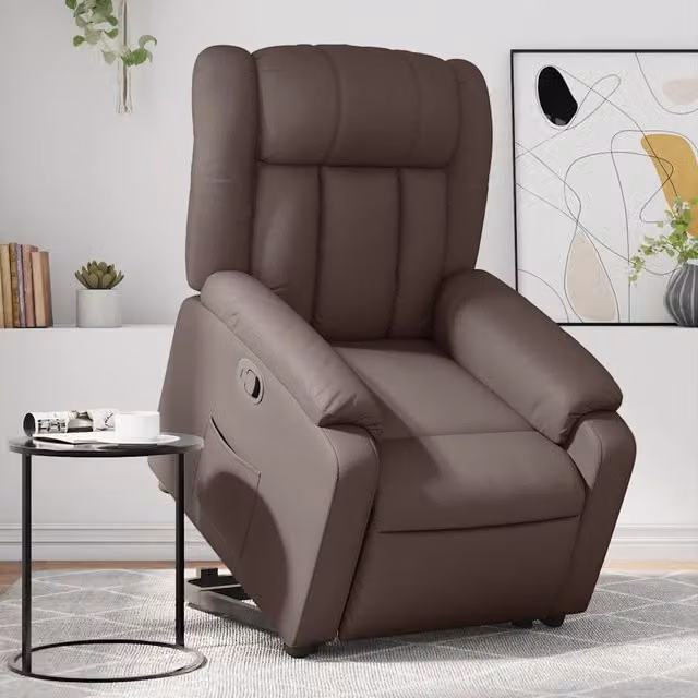 Divano Sedia-Poltrona Alzapersona Reclinabile Marrone in Similpelle 478561