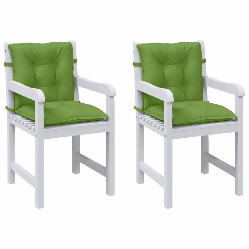 Set di 2 cuscini per sedia con schienale basso vidaXL, colore verde mélange, in tessuto resistente ai raggi UV e antiscivolo, L 100 cm x P 50 cm x H 7 cm