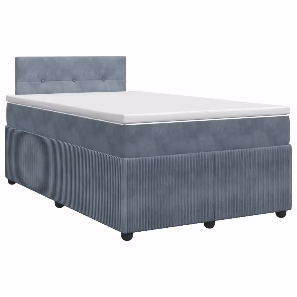 Letto box spring con materasso vidaXL in tessuto grigio e bianco con base a sollevamento L/P: 120 x 200 cm – 2