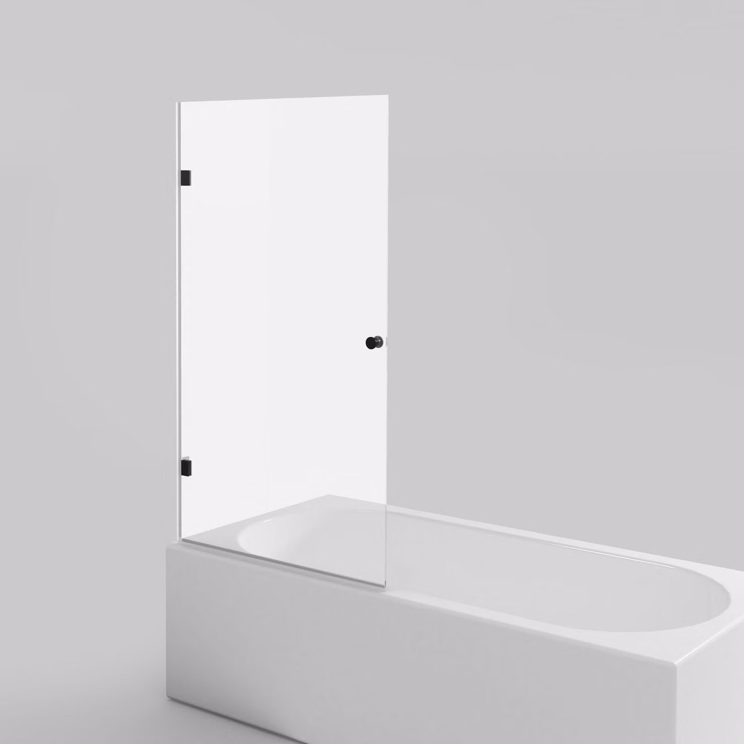 Paravento pieghevole per vasca da bagno Marwell a 1 anta 80 x 140 cm, paravento pieghevole per vasca da bagno, paravento doccia per vasca da bagno, prolunga per vasca da bagno con vetro trasparente