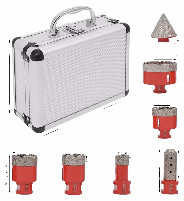 Set di punte diamantate, uso versatile, compatibile con smerigliatrici angolari M14, rosso, 100 mm