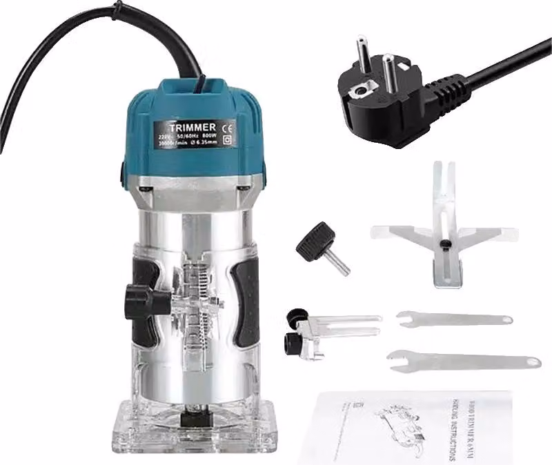 Fresa per legno, 30000 giri/min, potenza 800 W, 1/4 di pollice