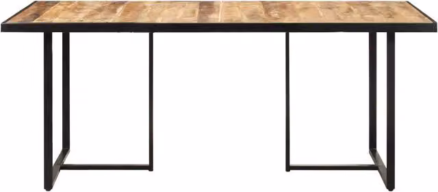 Tavolo da pranzo rettangolare in legno di mango e metallo vidaXL marrone L: 160 cm, P: 80 cm, H: 76 cm – 1