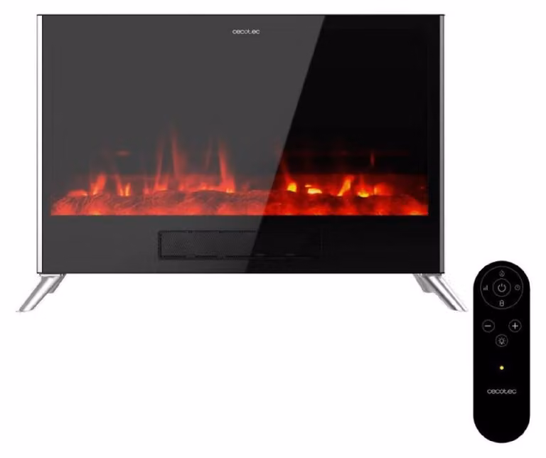 Cecotec Camino Elettrico ReadyWarm 7500 3in1 Total Flames. 1500W, 2 Modalità, Termostato, Telecomando, Effetto Fiamma