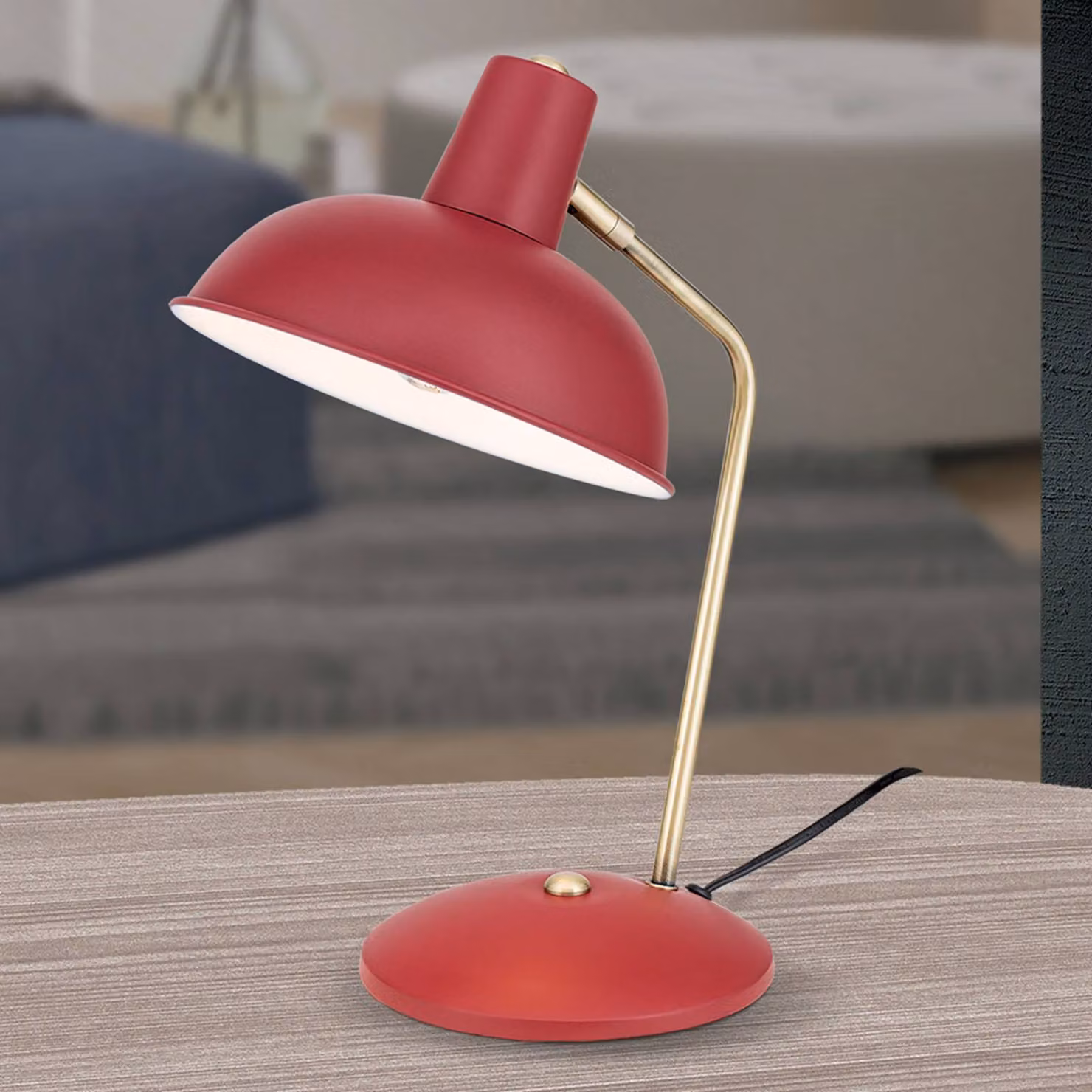 ORION Lampada da scrivania Fedra, Rosso, Studio / Ufficio, Metallo, Vintage, Lampada da tavolo