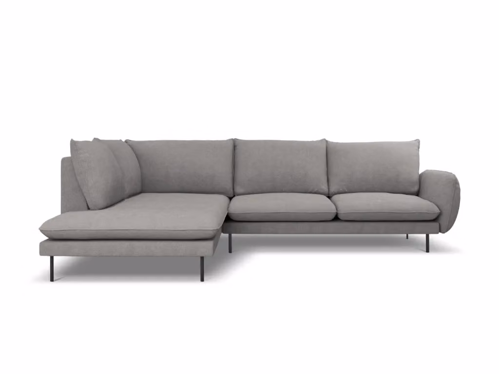 Divano angolare sinistro Vienna Cosmopolitan Design in tessuto grigio scuro da 6 posti – 2