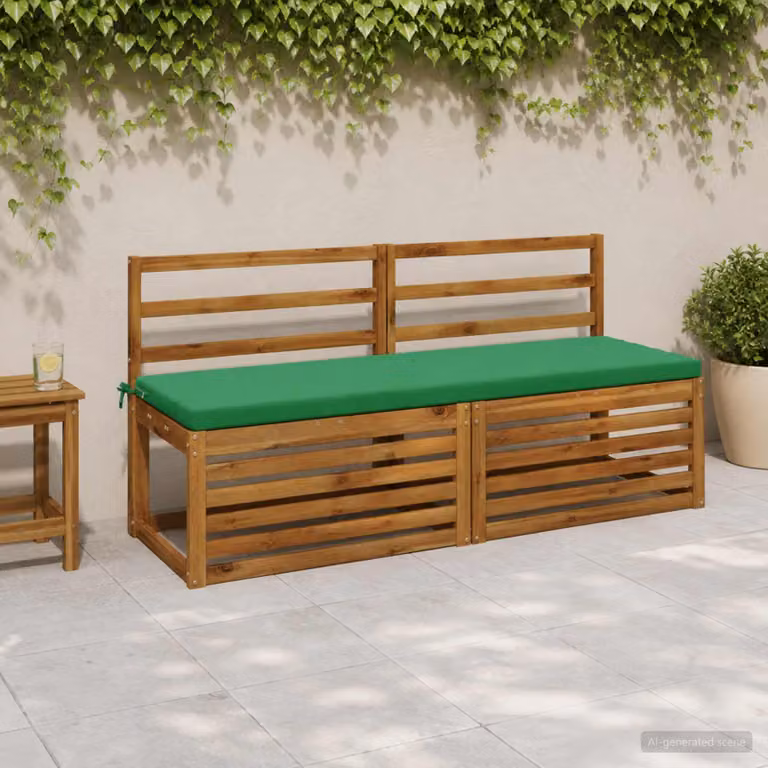 Set di 2 cuscini per panchina vidaXL SOEST in poliestere verde con fodera rimovibile e resistente ai raggi UV