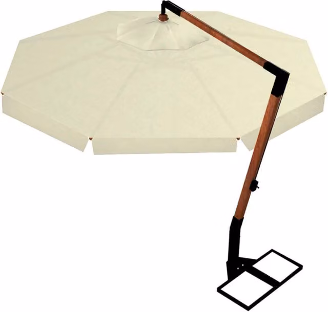 Ombrellone da giardino decentrato GIORDANOSHOP con braccio in legno e tessuto acrilico beige Ø 2,5 m