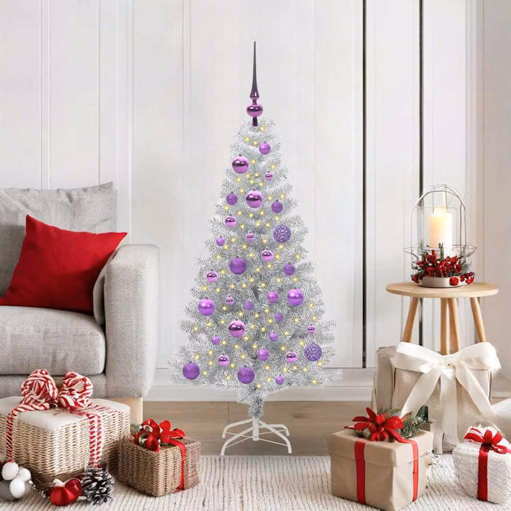 Maison Exclusive - Albero di Natale argentato, 120 cm, materiale: PET
