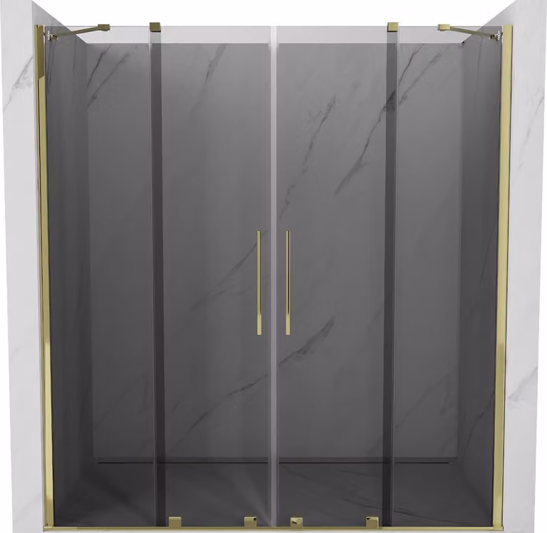Mexen Velar Duo porte doccia scorrevoli 180 cm, grafite, oro - 871-180-000-42-50