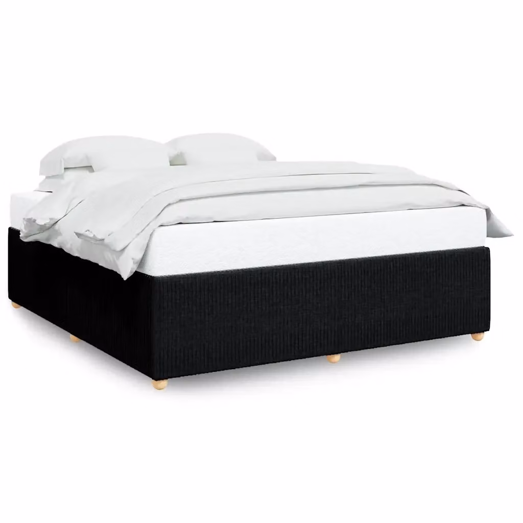 vidaXL Giroletto senza Materasso Nero in Tessuto L: 180 cm, P: 200 cm – 2