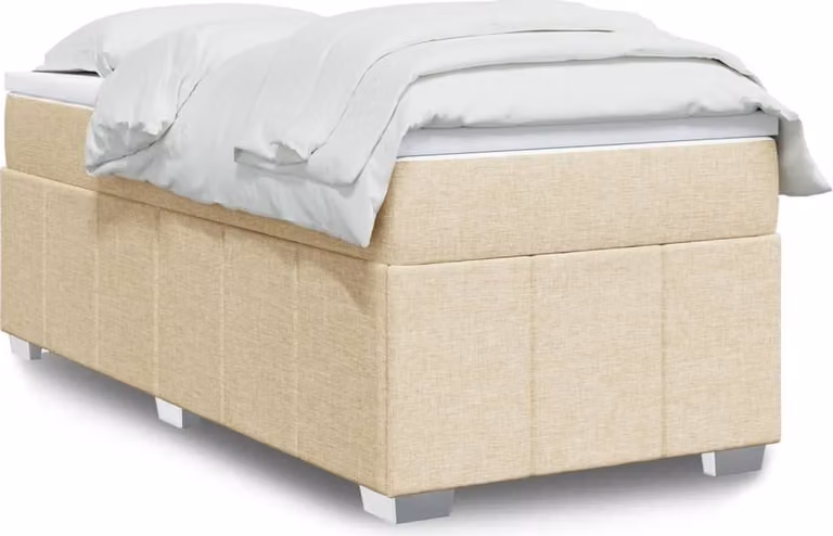 Maison Exclusive - Letto boxspring con materasso Crema 100x200 cm Tessuto