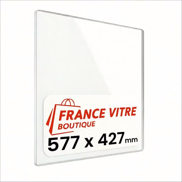 577 x 427 x 4 mm - Vetro per stufa a legna - vetro camino di ricambio - vetro per caminetto resistente al fuoco - France Vitre