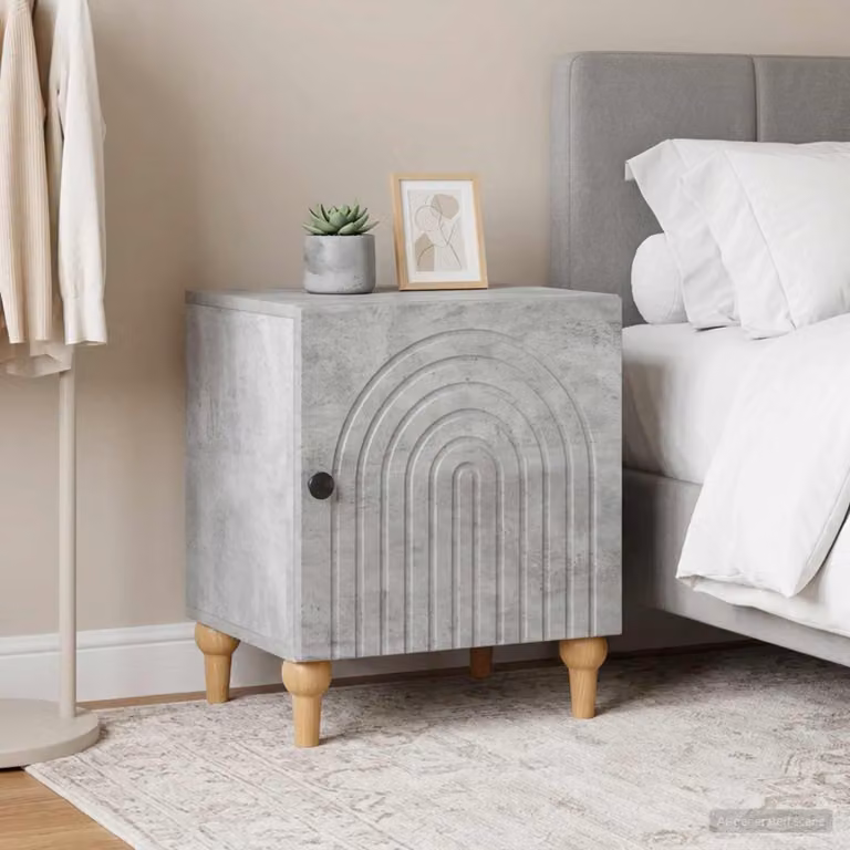 Set di 2 comodini vidaXL moderni in stile grigio cemento, L: 43 cm, P: 34,5 cm, H: 50 cm