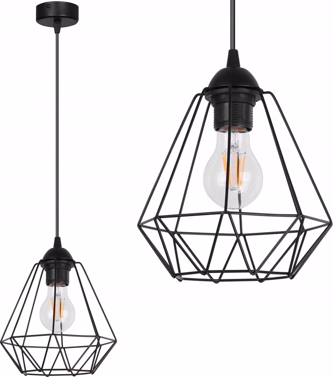 Lampada da soffitto Diamond Loft Edison Retro