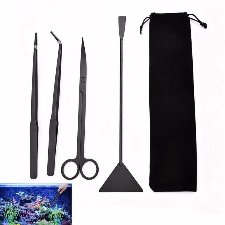 Kit di strumenti per aquascaping 4-in-1 – Acciaio inossidabile con custodia portaoggetti