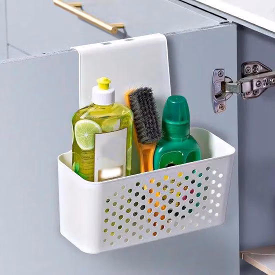 Scatole portaoggetti in plastica, contenitori da appendere, scatole per erbe aromatiche, portastoviglie (bianchi), accessori da cucina