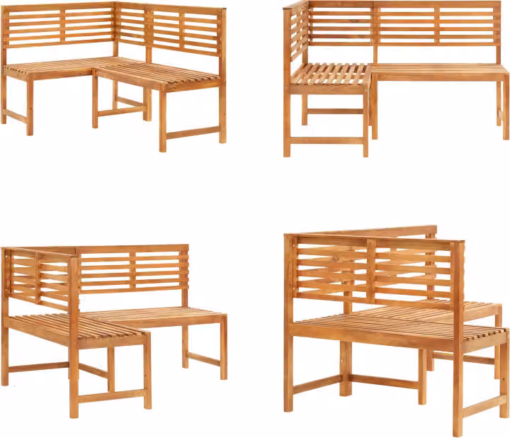 vidaXL Panca angolare da giardino 140 cm in legno massiccio di acacia - Panca angolare - Panca angolare - Panca da giardino - Panchine da giardino
