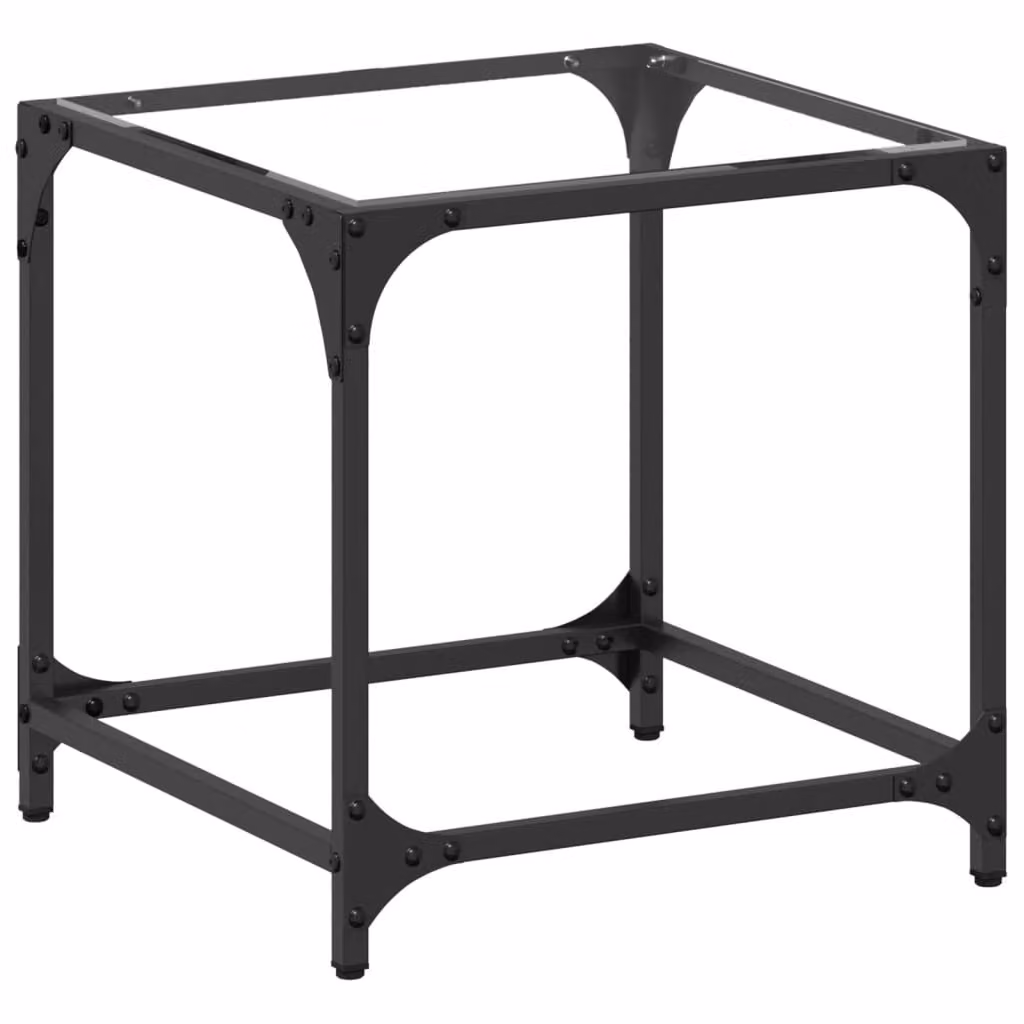 Tavolini con Piano in Vetro Trasparente 2 pz 40x40x40cm Acciaio