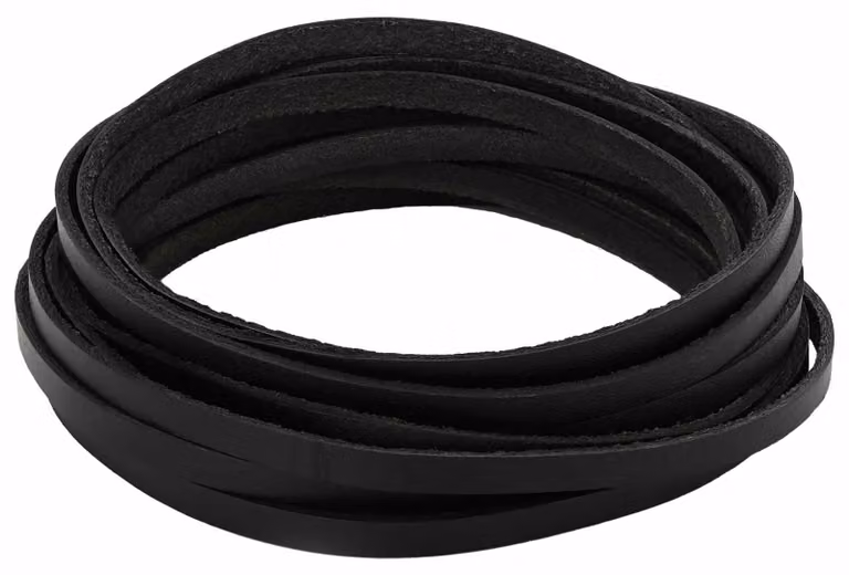 Cinghia in pelle, colore nero, dimensioni 500 x 0,6 cm, materiale: pelle
