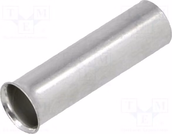 10 connettori a crimpare, diametro 18 mm, stagnati, per cavi in rame unisolari di sezione 10 mm², modello BM 01513, tipo "bootlace ferrule"
