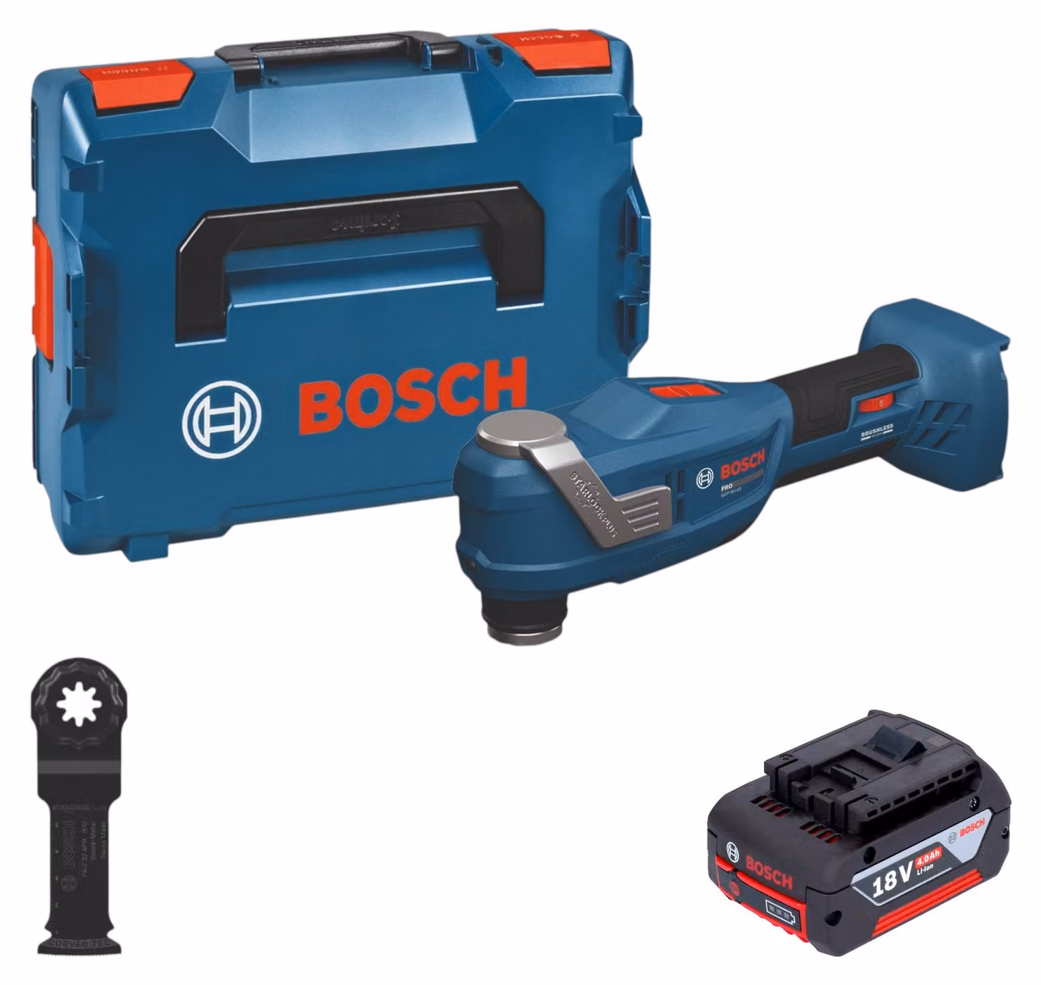Utensile multifunzione a batteria Bosch GOP 18V-30 18 V Starlock Plus Brushless ( 06018G3001 ) + L-Boxx - senza batteria, senza caricabatteria
