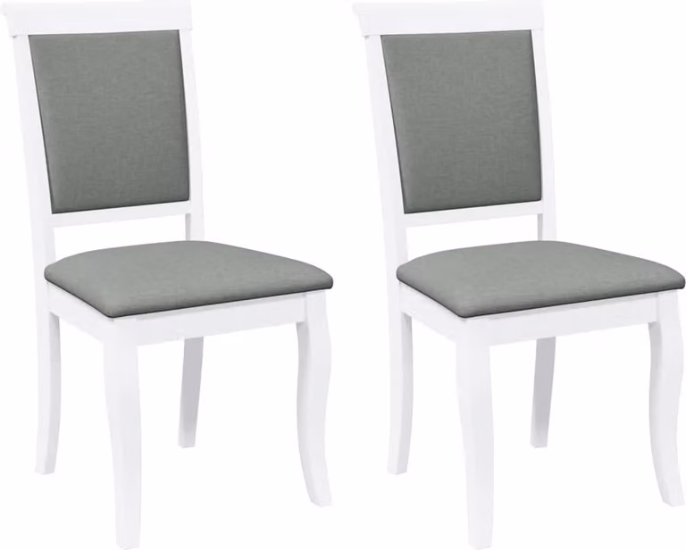 Sedie da Pranzo con Cuscini 2 pz Bianco Legno Massello di Hevea