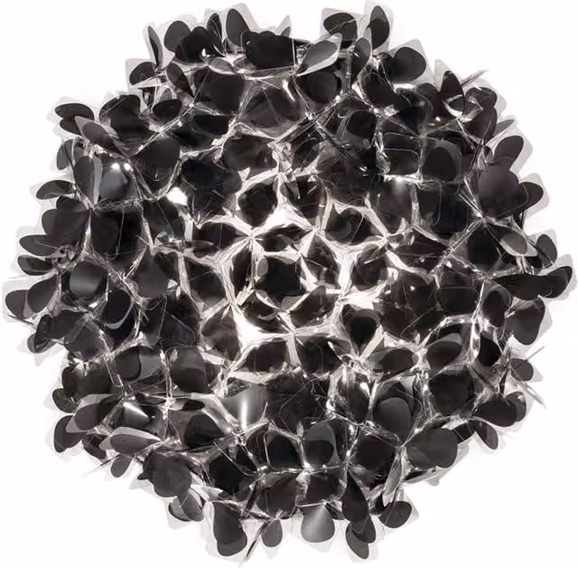 Plafoniera Slamp Clizia Mama non Mama in oro/ottone o nero con finiture in vetro e plastica