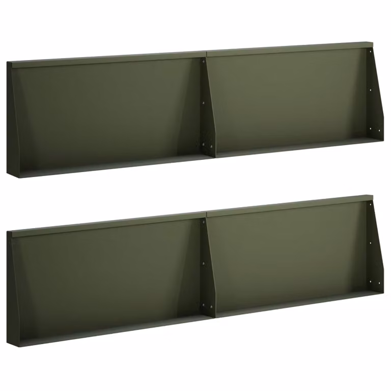 Set di 4 muretti di contenimento per orto rialzato vidaXL in acciaio verde oliva L: 80 cm, P: 40 cm, H: 12 cm
