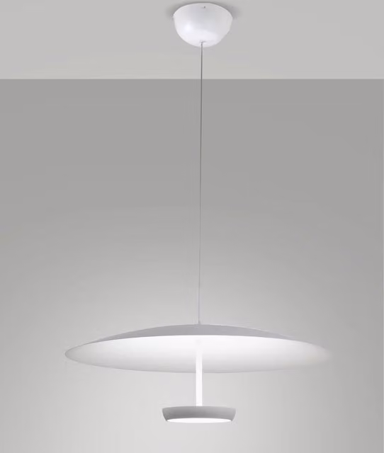 Lampada a Sospensione Yuko LED 40W 3200lm 3000K Dimmerabile a step, Struttura in Metallo e Metacrilato, Bianco - Yuko