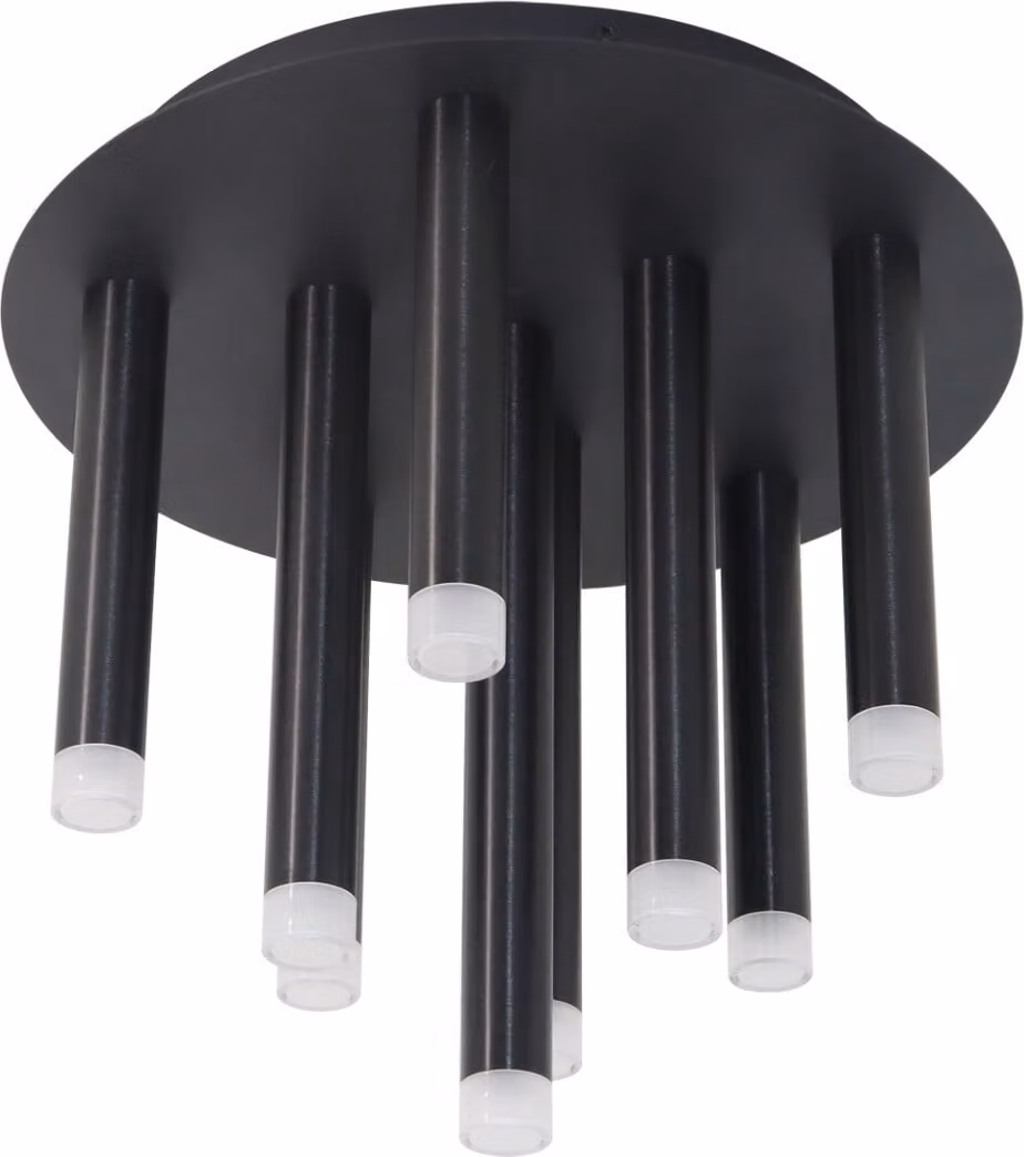 Plafone da soffitto con faretti neri 9xG9 8W GLAM 326638 Polux