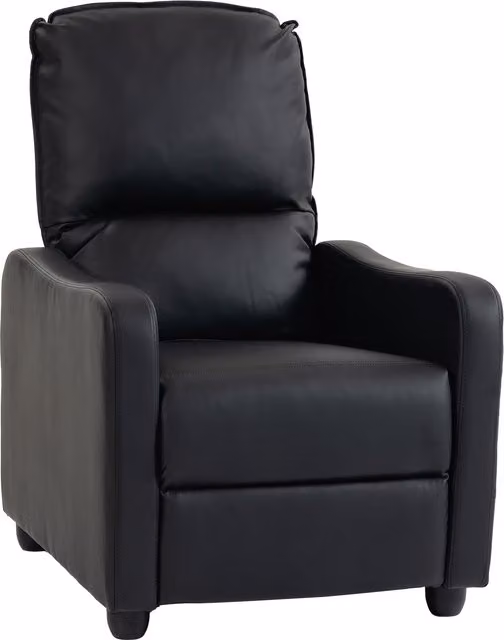 HOMCOM Poltrona Relax Reclinabile Manuale 155° con Poggiapiedi, in Pelle PU, per Soggiorno e Camera, 69x91x100cm, Nero   Aosom Italy