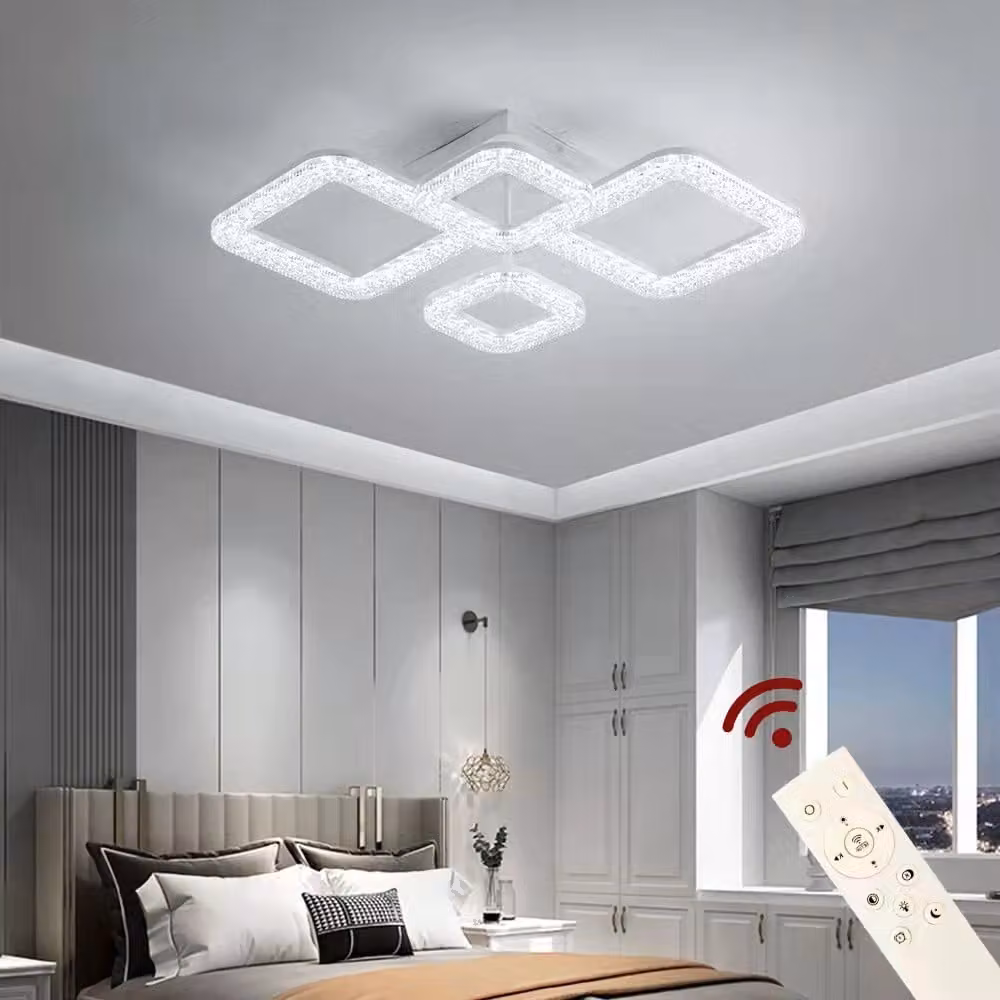 Lampada da soffitto a LED DXF-2+2 Lampada da soffitto da 50 cm con telecomando Colore luce/luminosità regolabile dimmerabile