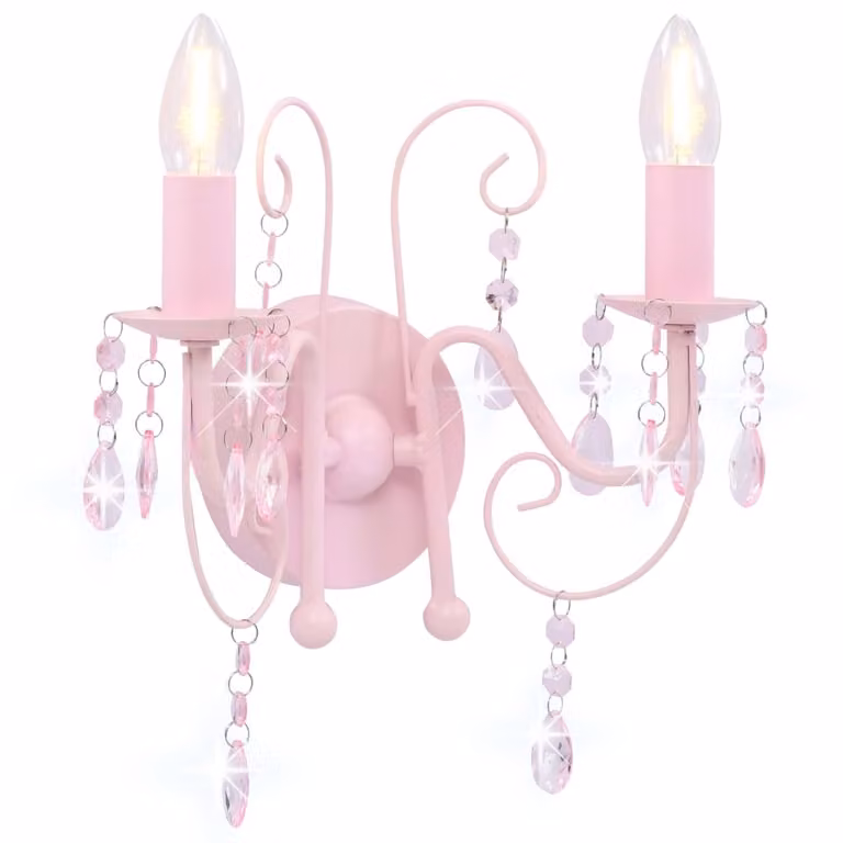 The Living Store Applique con perle rosa 2 × prese E14