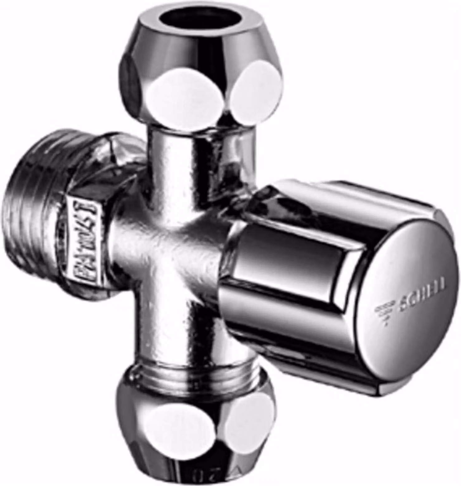 Valvola angolare COMFORT 2xuscite 3/8", 1/2", cromo