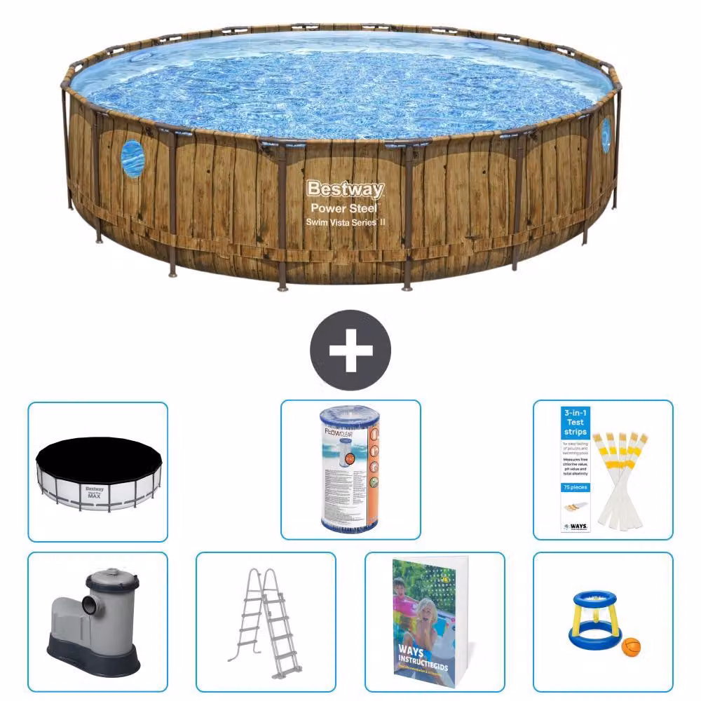 Bestway Power Steel, piscina rotonda - 549x122 cm - 6 pezzi, modello S541