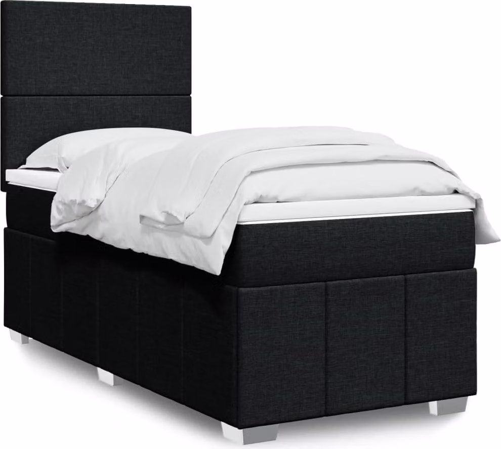 Maison Exclusive - Letto boxspring con materasso nero 90x200 cm Tessuto