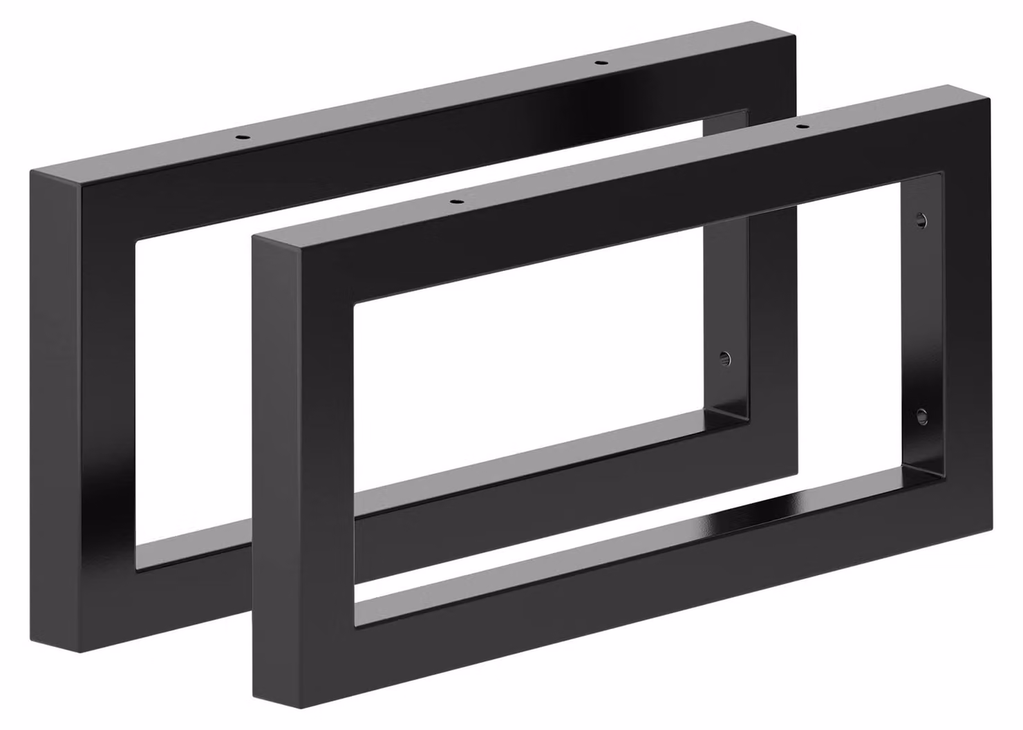 Console per lavabo in acciaio, finitura nera opaca, set da 2 pezzi, larghezza 40 cm