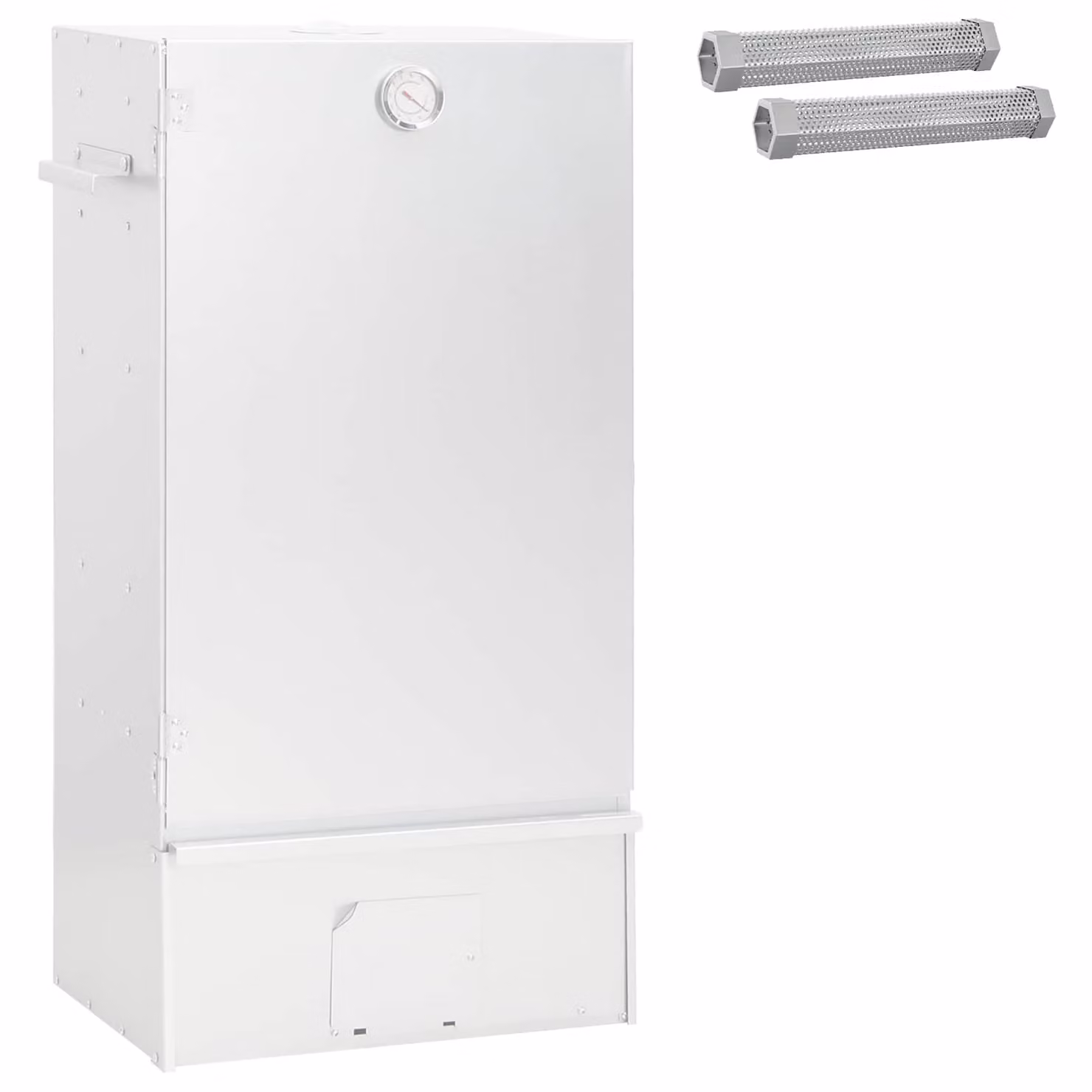 vidaXL Forno Affumicatore a Pellet in Acciaio Zincato, 3 Pezzi, Colore Argento, L: 44,5 cm, P: 29 cm, H: 83 cm