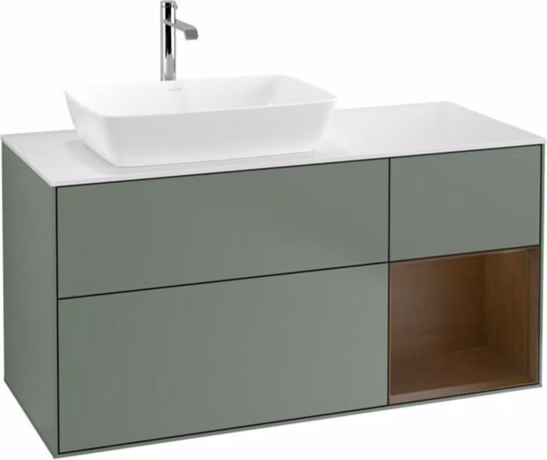 Mobiletto V&B Finion 120cm, Pl wh. m, Reg wal ven, Oli. m Lac