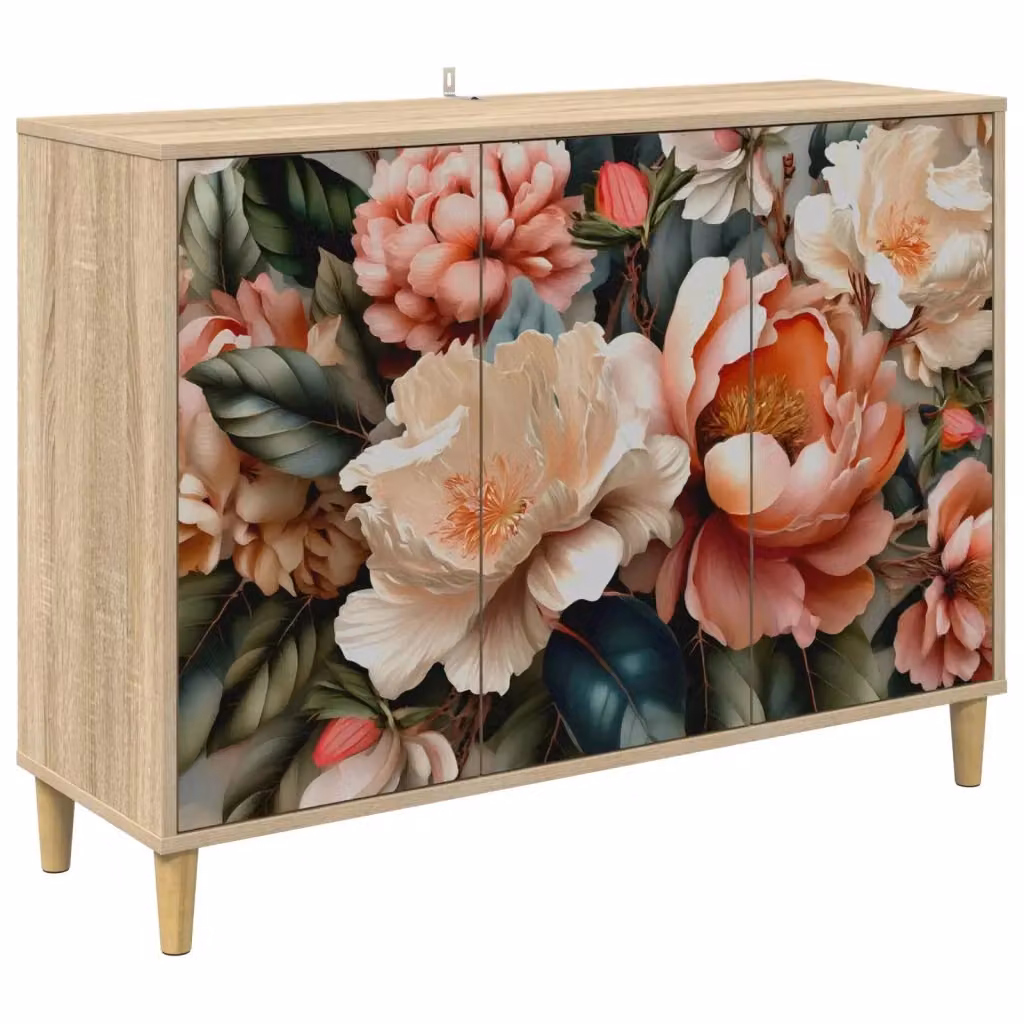 Credenza moderna BORNE vidaXL in legno MDF color marrone L/P/H: 102 x 33 x 75 cm – 2