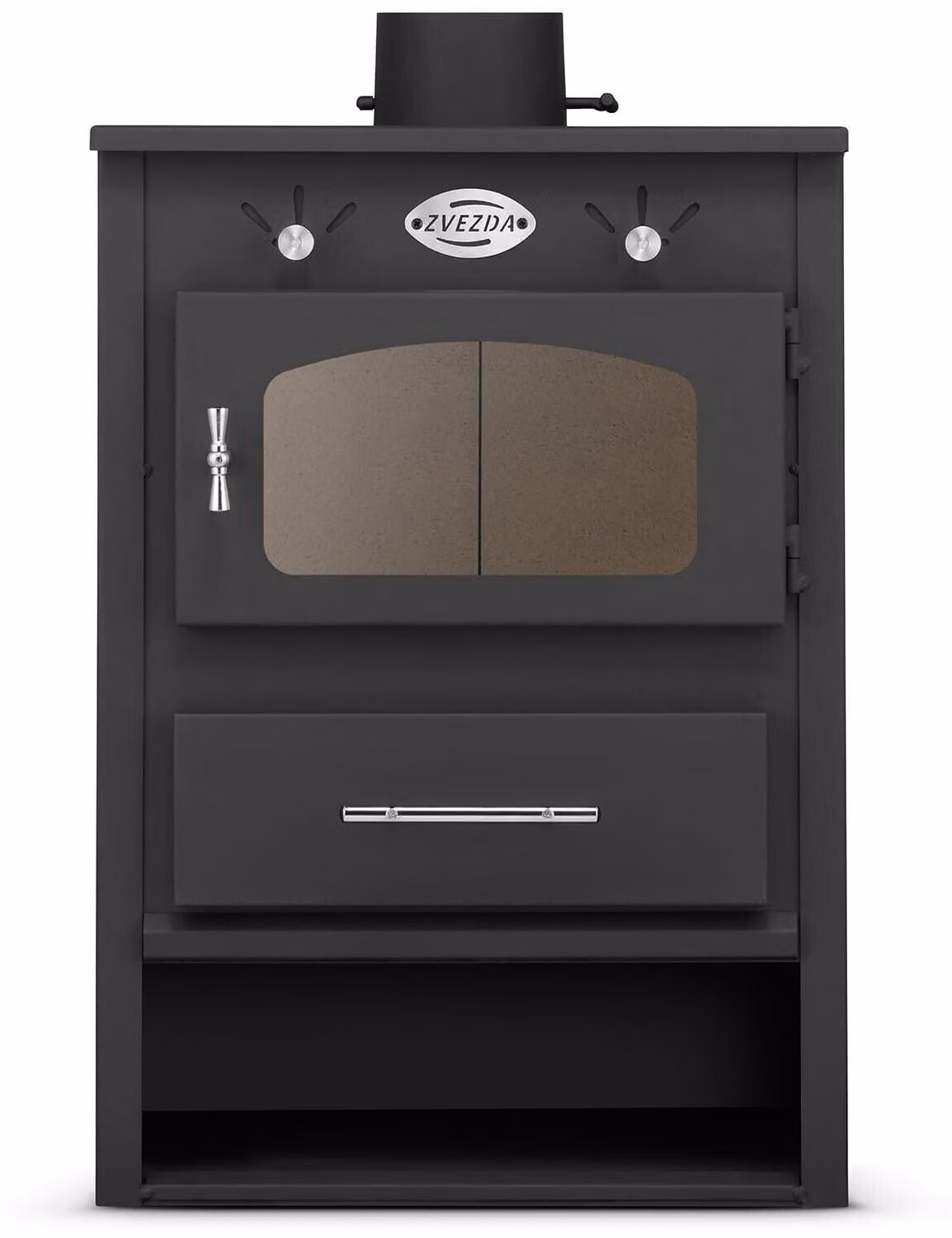 ZVEZDA 1 Eco, Stufa a legna indipendente con vetro, 6,9 kW, Ø 130 mm