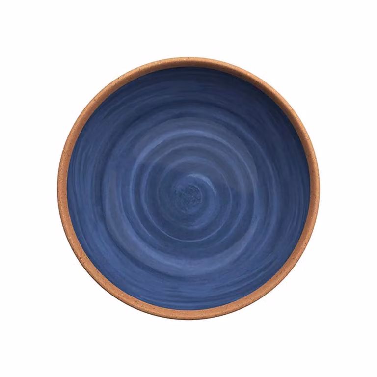 Piatto fondo in melamina, Linea Natural blu, diam. 20,4cm - 6 pezzi