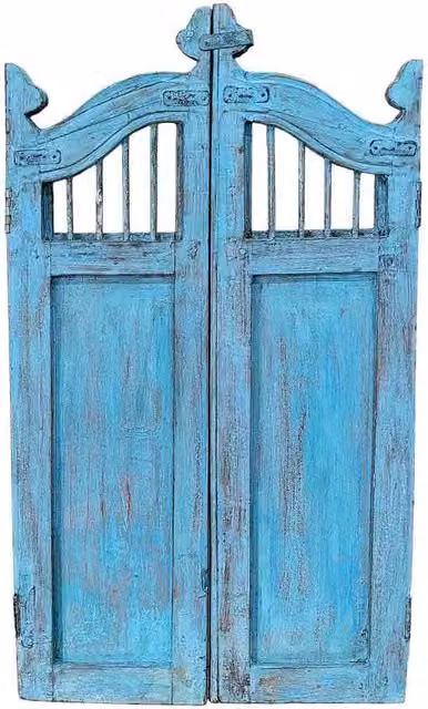 Porta artigianale in legno stile rustic Wanderlust Deco colore blu L: 80 cm, P: 3 cm, H: 103 cm
